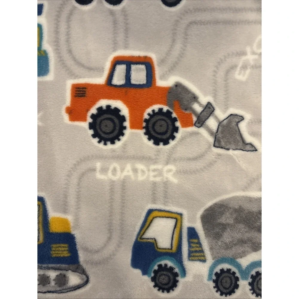Novogratz Kids Construction Throw Blanket 50x60 Dump Truck Excavator Fleece
